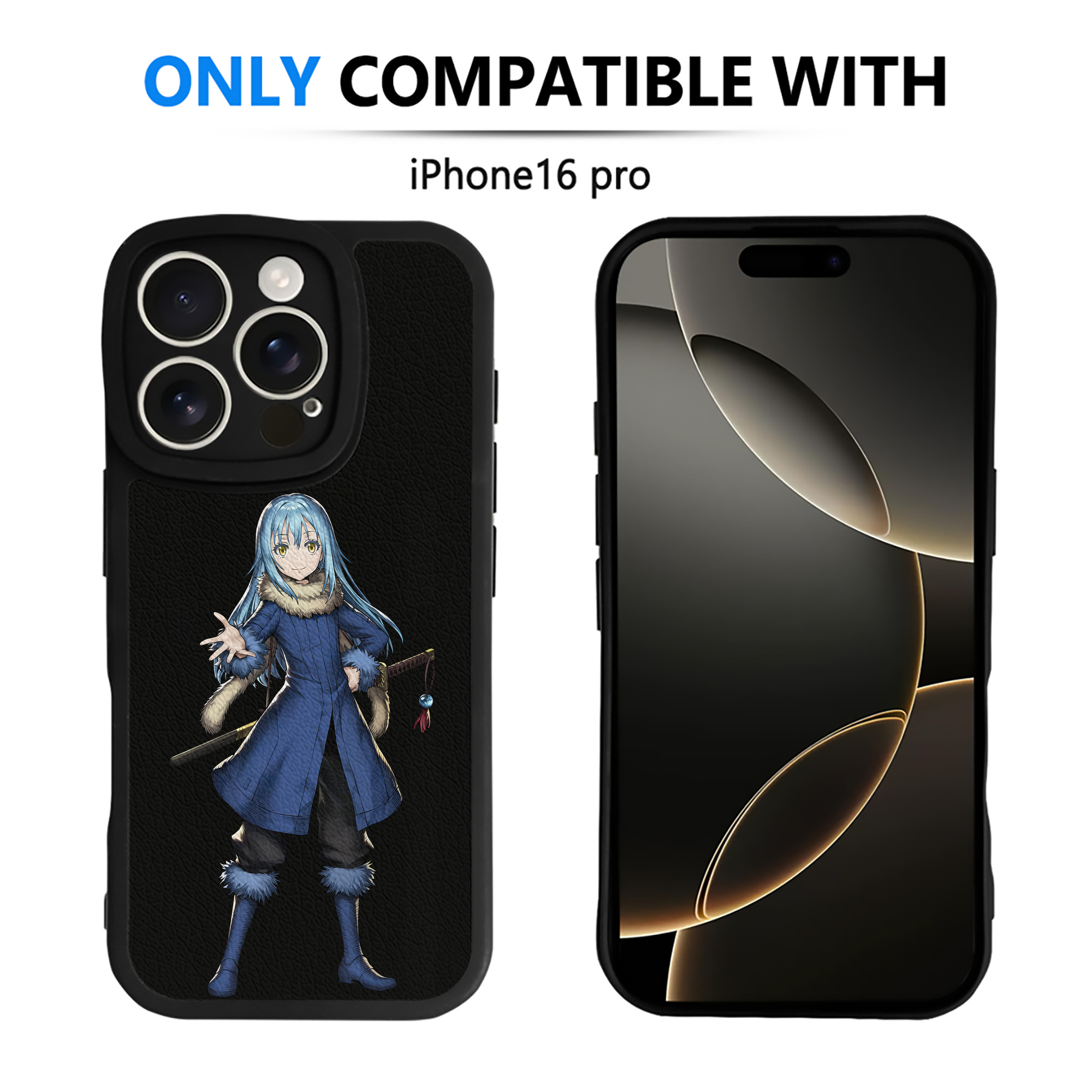 （画像用） 転スラ Regarding Reincarnated to Slime 【iPhone 16シリーズ対応】シリコンスマホケース（レザー調） 材質：シリコン